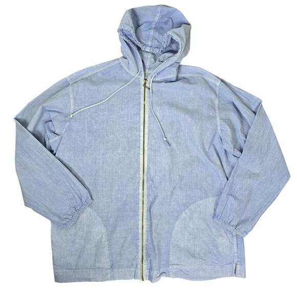 VINTAGE Fresh Produce 100% Cotton Full Zip Lightwetight Hooded Jacket XL - Picture 3 of 8